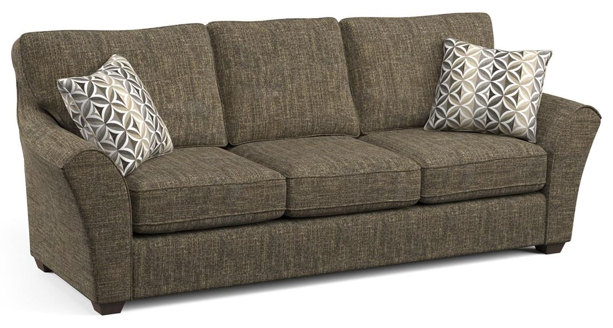 Sunset Home Ripley Contemporary Sofa with Flared Arms and Exposed